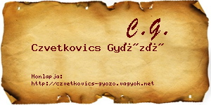 Czvetkovics Győző névjegykártya